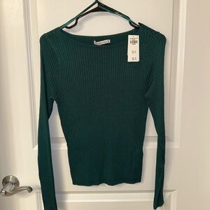 Abercrombie Green Ribbed Knit Sweater